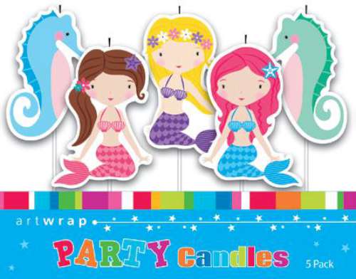 Party Candles - Mermaids - 5 pk - Click Image to Close